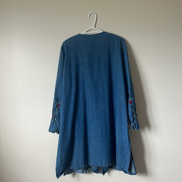 Vintage Roamans Denim Embroidered Cardigan - Picture 2 of 6